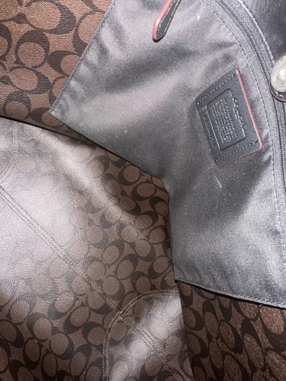 Coach Brown and Black Leopard-Print Tote - Picture 6 of 7